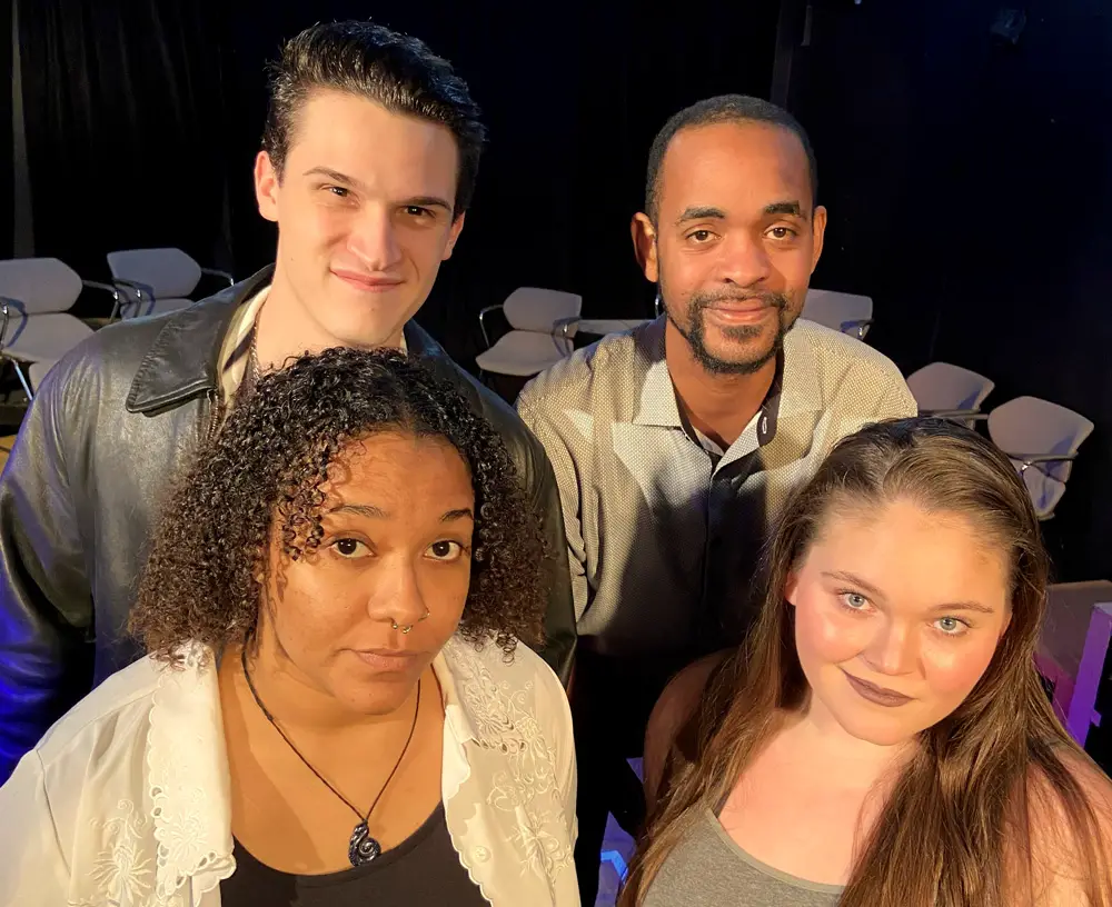 City Repertory Theatre’s production of the song cycle “Edges” stars, bottom from left: Phillipa Rose and Savanna Dacosta; top from left: Eric Barnum and Andre Maybin Jr. (© FlaglerLive)
