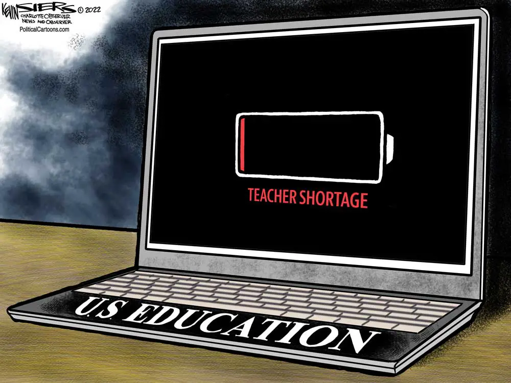 Teacher Shortage by Kevin Siers, The Charlotte Observer.