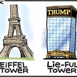 Tower of Lies by Steve Sack, The Minneapolis Star Tribune.