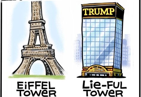 Tower of Lies by Steve Sack, The Minneapolis Star Tribune.