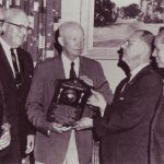 Dwight Eisenhower receiving the Eisenhower Civitan World Citizenship Award in 1966. (Wikimedia Commons)