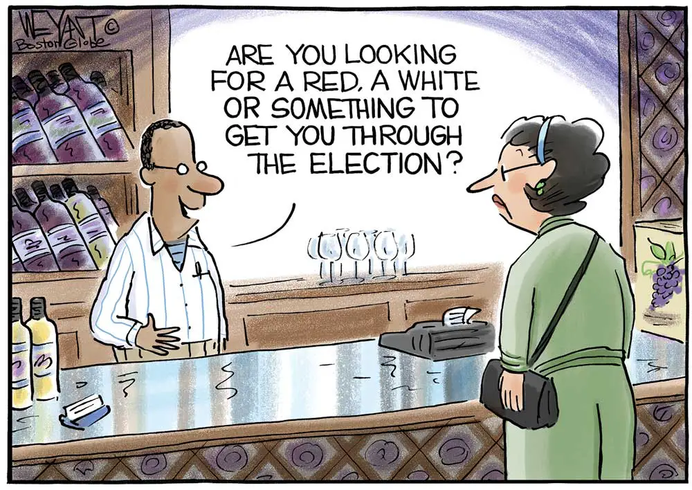Election Wine by Christopher Weyant, The Boston Globe, MA