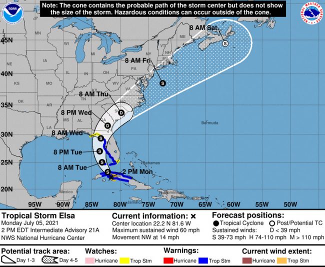 Tropical Storm Elsa will be an issue for Florida's west coast. (BHC)