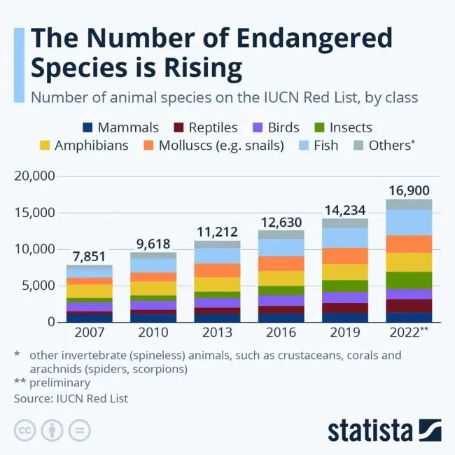 rising number endangered species