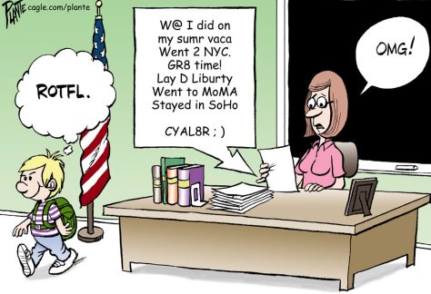 What a kid did on his summer vaca by Bruce Plante, PoliticalCartoons.com