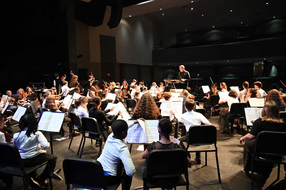 One of the FYO's ensembles in a pre-concert rehearsal last February. (© FlaglerLive)