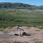 A pumpjack in eastern Utah extracts oil from underground.