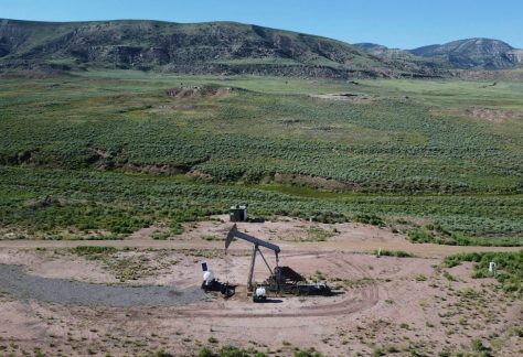 A pumpjack in eastern Utah extracts oil from underground.