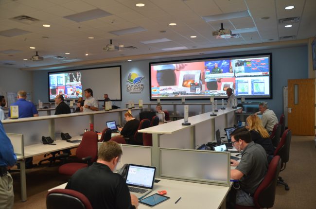 Flagler County's Emergency Operations Center was ramping up this afternoon. (c FlaglerLive)