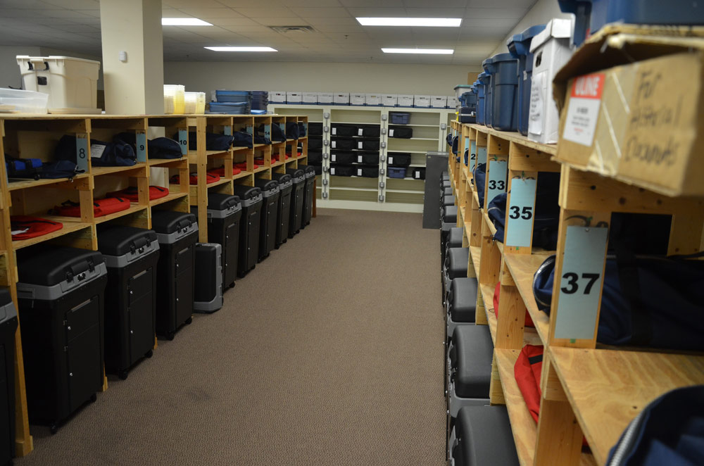 Equipment at the Flagler County Supervisor of Elections Office. (© FlaglerLive)