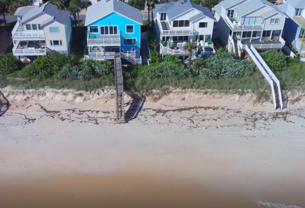Erosion at Sea Colony, where almost all the new emergency sand dunes built by the county in 2023 are gone.