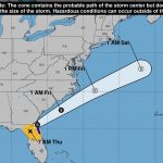 Eta was moving across northeast Florida rapidly Thursday.