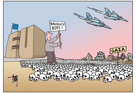 EU protest against Israel by Arend van Dam, politicalcartoons.com