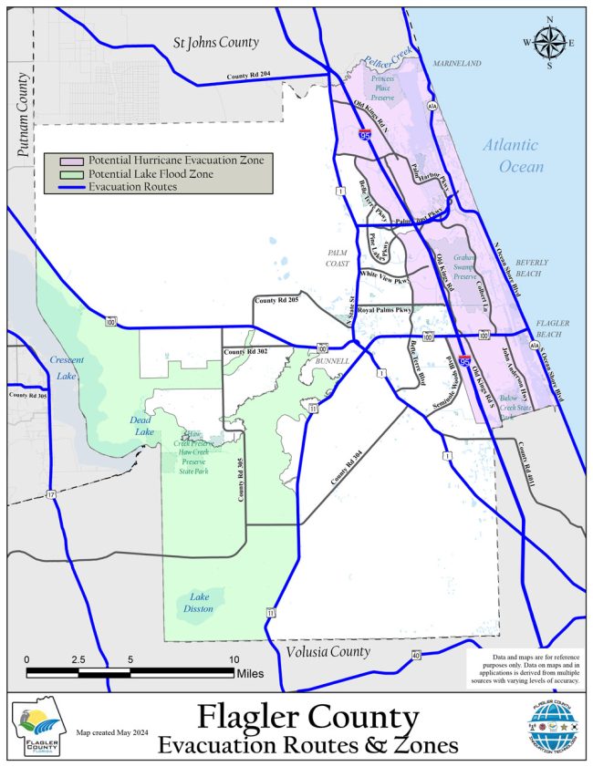 flagler county eevacuation zones map