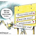 Evacuation signs by Dave Granlund, PoliticalCartoons.com