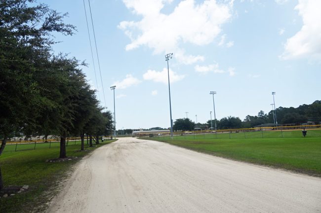 The Fairgrounds were deserted early this afternoon. (© FlaglerLive)