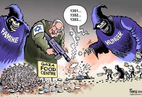 Israel and Gaza aid by Paresh Nath, U.T. Independent, India