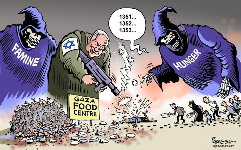 Israel and Gaza aid by Paresh Nath, U.T. Independent, India