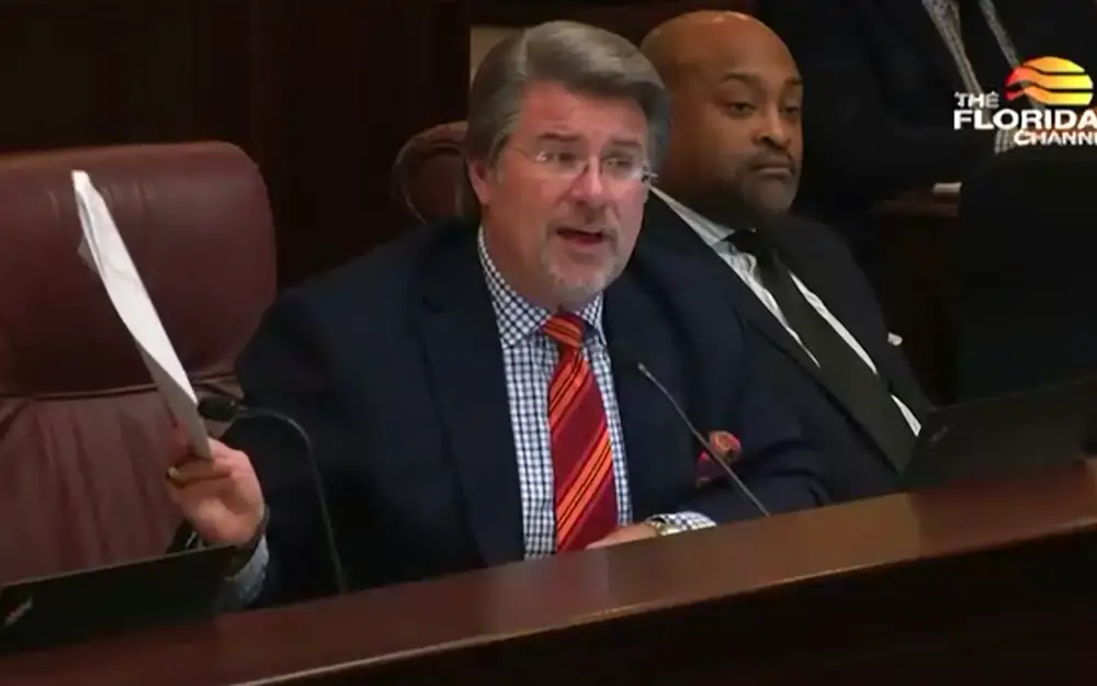 Sen. Gary M. Farmer Jr., the Fort Lauderdale Democrat, was one of two opponents to the vacation-rental proposal in its current form. Sen. Travis Hutson, who represents Flagler County, was in support. (FlaglerLive via Florida Channel)