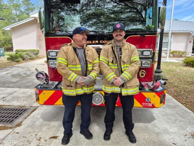Tag Team: Dad Chris Calio Retires from Flagler Fire Rescue as Son Nick ...