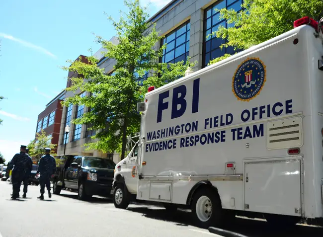 It's all part of the choreography of response: an FBI truck at the Washington navy Yard earlier this week. (US Navy)