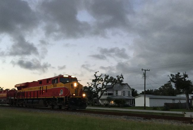 There were 105 deaths in six years on more than 350 miles of Florida East Coast Railway tracks, which run through Bunnell, above. (© FlaglerLive)