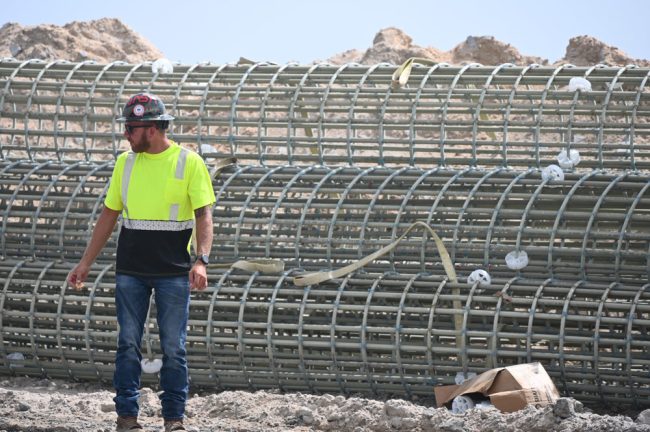 The fiberglass rebar that reinforces the pillars. (© FlaglerLive)