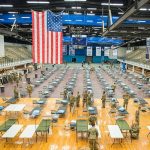 The National Guard sets up a field hospital in Connecticut last March. (National Guard)