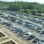 A file photo of the parking lot in front of the Flagler County courthouse. c(© FlaglerLive)