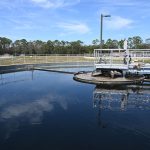 A filtering tank at Palm Coast's Wastewater Treatment Plant 1 in the Woodlands, which is under a state consent order. (© FlaglerLive)