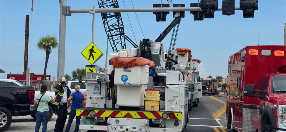 The scene on A1A. (© Rick Belhumeur for FlaglerLive)
