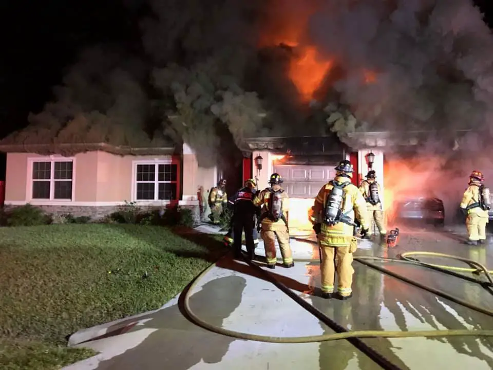 Flagler Beach, county and Palm Coast firefighters had responded to the fire around 2 a.m., battling it until it was believed to have been brought under control. (Professional Firefighters)