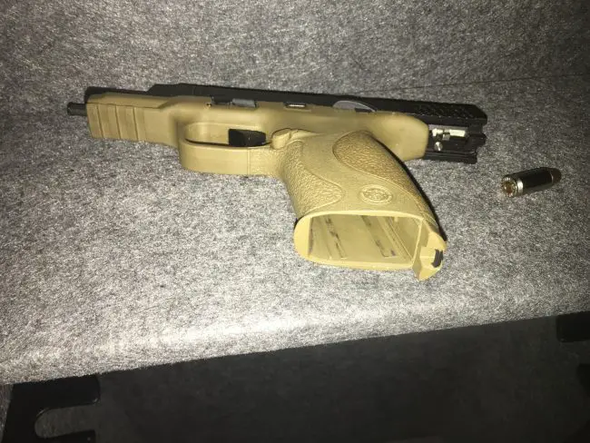 The gun the student brought to school, a .45 semi-automatic, had been reported stolen from an unlocked car at a house on Point Pleasant in palm Coast in April. (FCSO)