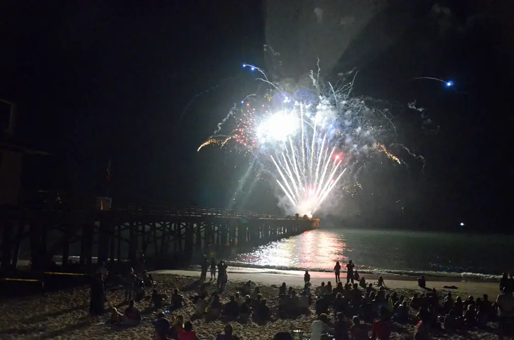 The July 4 fireworks off the Flagler Beach pier have been as iconic, on Independence Day, as the pier itself all 364 other days of the year. (© FlaglerLive)