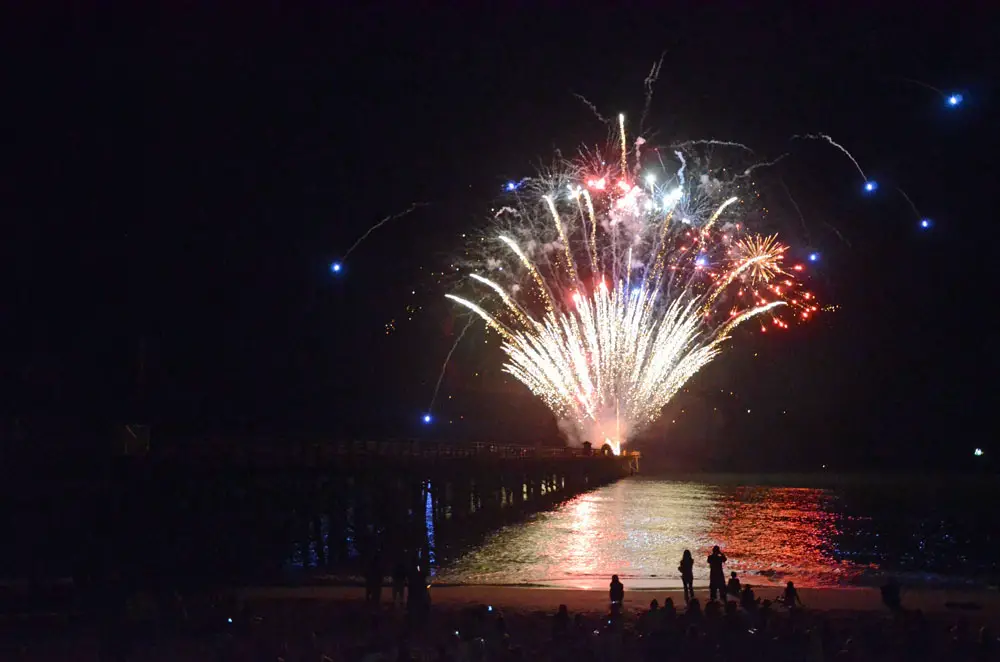The Flagler Beach pier will still light up on July 4, at least for another year. (© FlaglerLive)