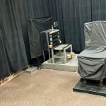 The firing squad chair in which Brad Sigmon will be strapped before three volunteers shoot him dead.