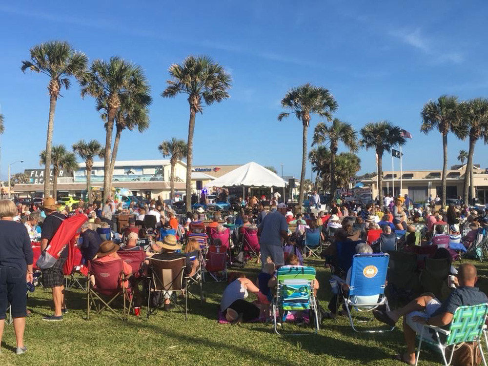 Drawing a crowd has not been a problem at Flagler Beach's First Friday. (© FlaglerLive)