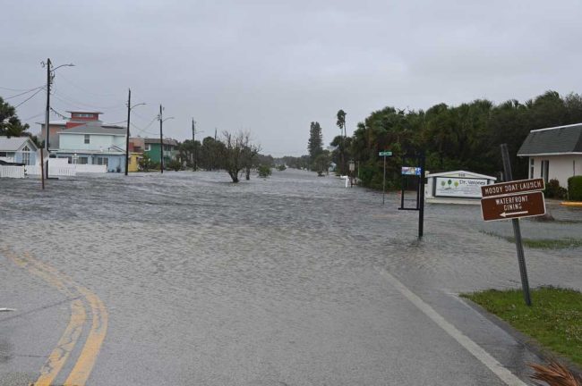 Flagler Avenue looking north from State Road 100, just past midday today. (© FlaglerLive)