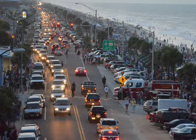 The Flagler Beach police chief estimates that the July 4 events in the city drew between 25,000 and 30,000 people Wednesday. The above is a file photo. (© FlaglerLive)