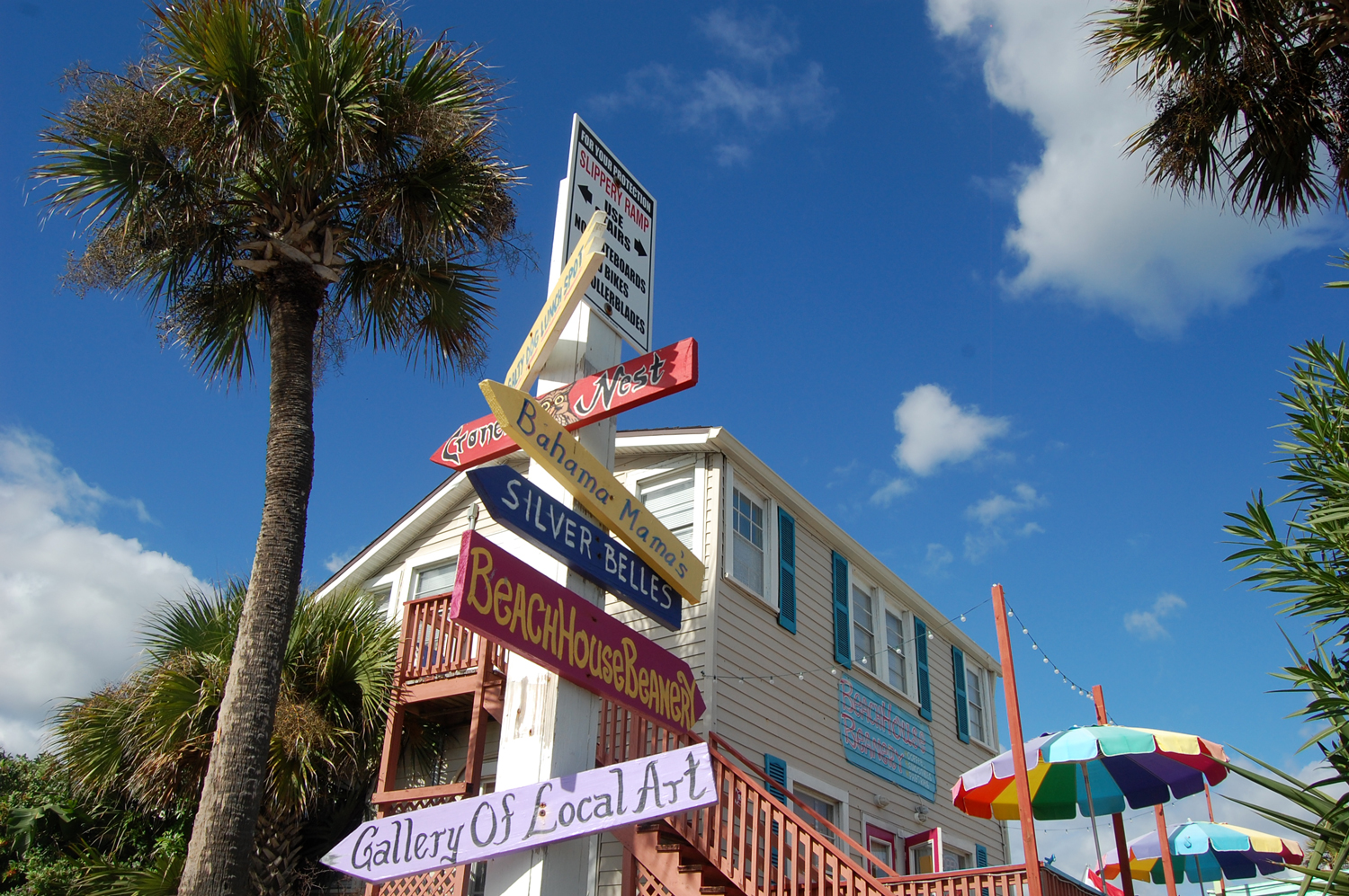 In Flagler Beach, small businesses show the way. (© FlaglerLive) beachhouse beanery bahama mama silver belles