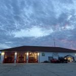 A dusky period at the Flagler Beach Fire Department. (© FlaglerLive)