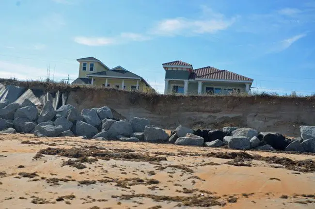Flafgler County gets to split $13.5 million in beach repairs dollars with St. Johns County, assuming the governor doesn;t veto the appropriation. (© FlaglerLive)