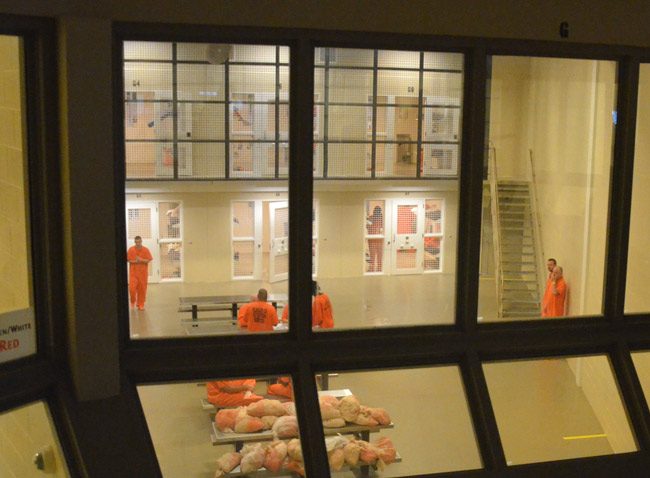 Inmates at the Flagler County jail. (© FlaglerLive)