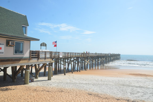 After yet another closure for repairs following Hurricane Irma, the Flagler Beach Pier reopened this week to fishermen and lesser beings. In the words of Rick Belhumeur, one of the city's commissioners, it 'makes it feel like the city is whole again.' (© FlaglerLive)