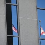 Window reflections in the 22-story Capitol tower in Tallahassee. (© FlaglerLive)