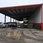 Part of the county's public works fleet at a depot on County Road 305. (© FlaglerLive)