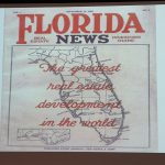One of the slides Palm Coast City Historian Prston Zepp showed at a May lecture on the west side, now slated for a 22,000-home development. The Palm Coast City Council on Tuesday evening tabled the plan to later this month. (© FlaglerLive)