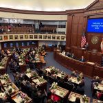 Senators gather in their chamber for the opening day of session on March 4, 2025. (Photo by Jay Waagmeester/Florida Phoenix)