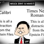 Marco Rubio Changes Fonts by Bob Englehart, PoliticalCartoons.com