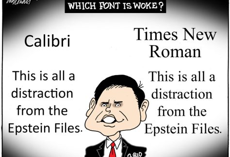 Marco Rubio Changes Fonts by Bob Englehart, PoliticalCartoons.com